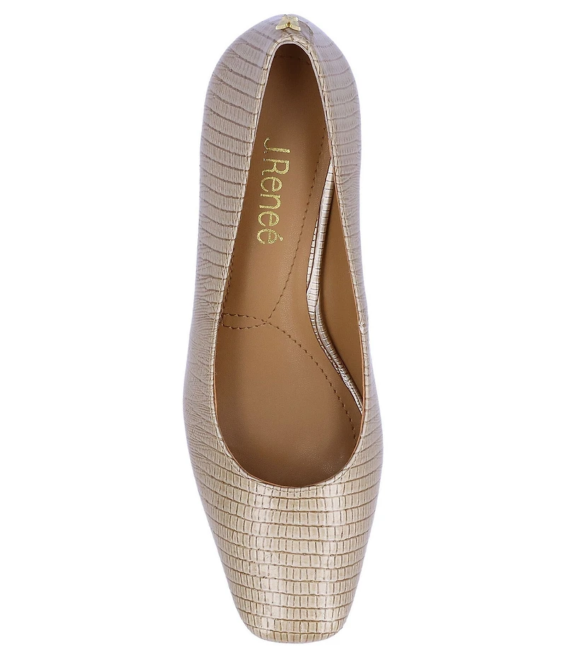 J. Renee Olivienne Patent Lizard Embossed Pumps