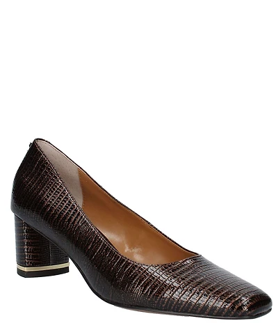 J. Renee Olivienne Patent Lizard Embossed Pumps