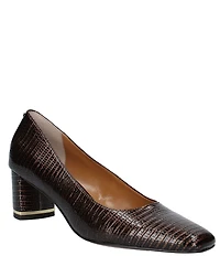 J. Renee Olivienne Patent Lizard Embossed Pumps