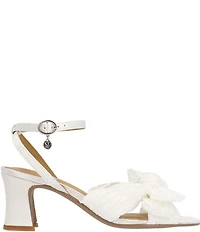 J. Renee Olwen Pleated Satin Bow Knot Ankle Strap Sandals