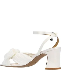 J. Renee Olwen Pleated Satin Bow Knot Ankle Strap Sandals