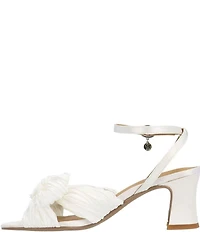 J. Renee Olwen Pleated Satin Bow Knot Ankle Strap Sandals