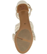 J. Renee Olwen Pleated Satin Bow Knot Ankle Strap Sandals