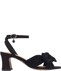 J. Renee Olwen Pleated Satin Bow Knot Ankle Strap Sandals