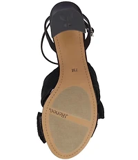 J. Renee Olwen Pleated Satin Bow Knot Ankle Strap Sandals