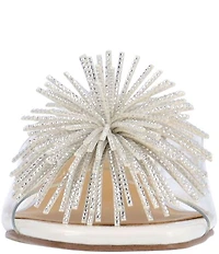 J. Renee Ozara Vinyl Pom Ornamented Dress Slide Sandals