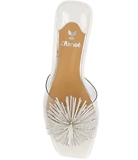 J. Renee Ozara Vinyl Pom Ornamented Dress Slide Sandals