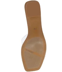 J. Renee Ozara Vinyl Pom Ornamented Dress Slide Sandals