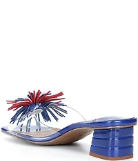J. Renee Ozara Vinyl Pom Ornamented Dress Slide Sandals