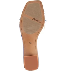 J. Renee Ozara Vinyl Pom Ornamented Dress Slide Sandals