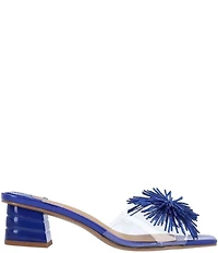 J. Renee Ozara Vinyl Pom Ornamented Dress Slide Sandals