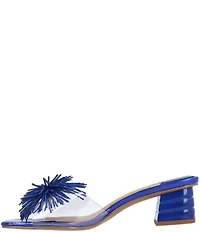 J. Renee Ozara Vinyl Pom Ornamented Dress Slide Sandals