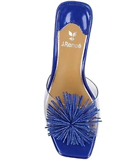 J. Renee Ozara Vinyl Pom Ornamented Dress Slide Sandals