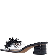 J. Renee Ozara Vinyl Pom Ornamented Dress Slide Sandals