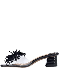 J. Renee Ozara Vinyl Pom Ornamented Dress Slide Sandals