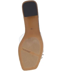 J. Renee Ozara Vinyl Pom Ornamented Dress Slide Sandals