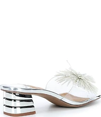 J. Renee Ozara Vinyl Pom Ornamented Dress Slide Sandals