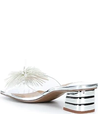J. Renee Ozara Vinyl Pom Ornamented Dress Slide Sandals