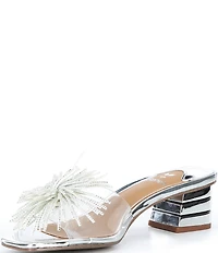 J. Renee Ozara Vinyl Pom Ornamented Dress Slide Sandals