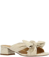 J. Renee Paladino Pleated Satin Bow Knot Slide Sandals