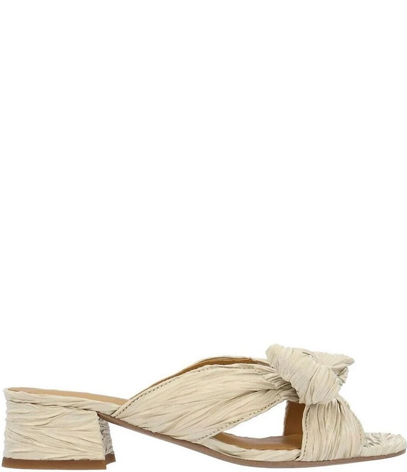 J. Renee Paladino Pleated Satin Bow Knot Slide Sandals
