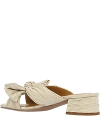 J. Renee Paladino Pleated Satin Bow Knot Slide Sandals
