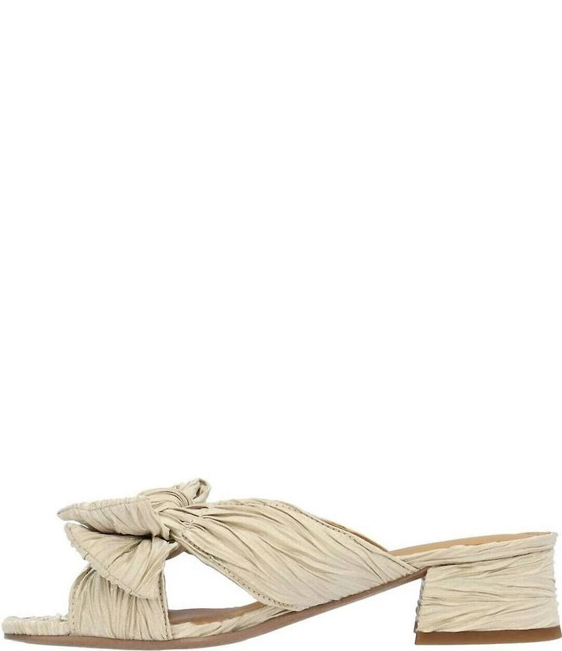 J. Renee Paladino Pleated Satin Bow Knot Slide Sandals