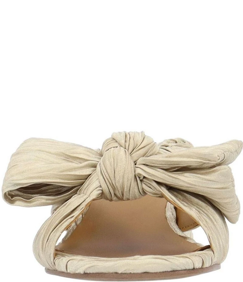 J. Renee Paladino Pleated Satin Bow Knot Slide Sandals