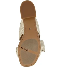 J. Renee Paladino Pleated Satin Bow Knot Slide Sandals