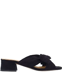 J. Renee Paladino Pleated Satin Bow Knot Slide Sandals