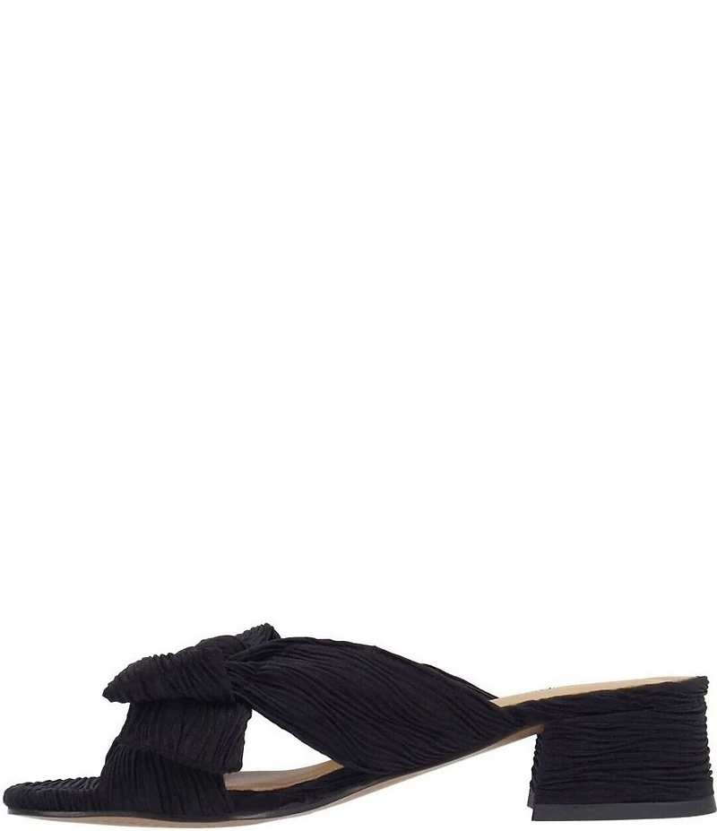 J. Renee Paladino Pleated Satin Bow Knot Slide Sandals