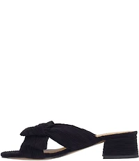 J. Renee Paladino Pleated Satin Bow Knot Slide Sandals