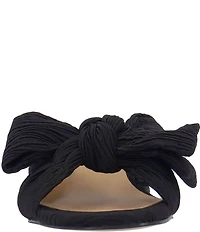 J. Renee Paladino Pleated Satin Bow Knot Slide Sandals
