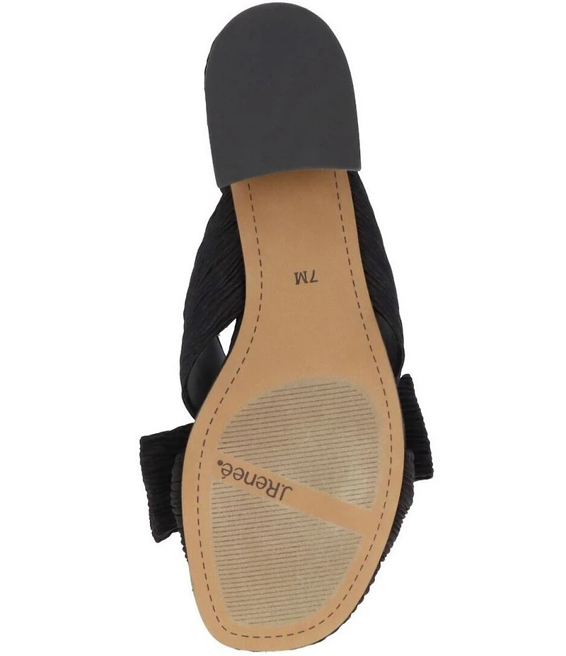 J. Renee Paladino Pleated Satin Bow Knot Slide Sandals