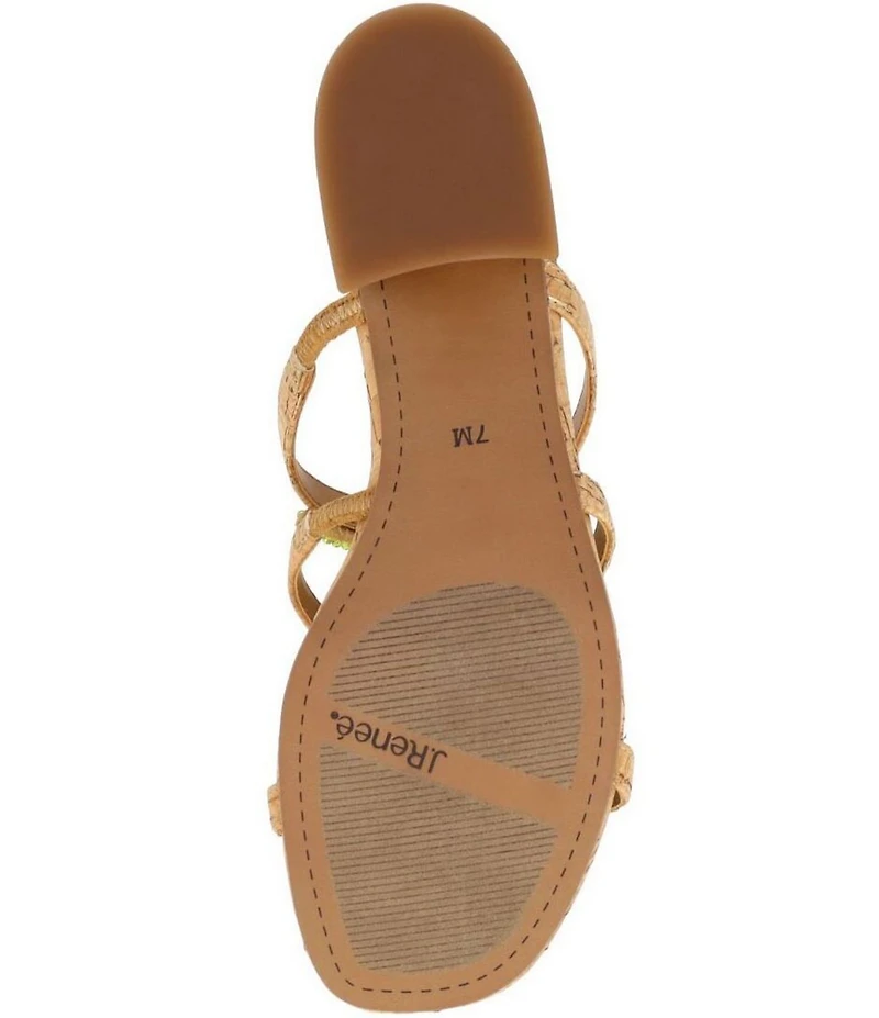 J. Renee Palmeto Cork Beaded Palm Tree Slide Sandals