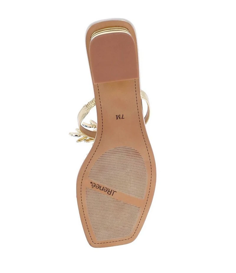 J. Renee Palmy Metallic Jewel Palm Tree Ornament Thong Sandals