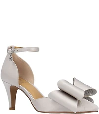 J. Renee Pammie Satin Ankle Strap Bow Pumps