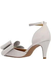 J. Renee Pammie Satin Ankle Strap Bow Pumps