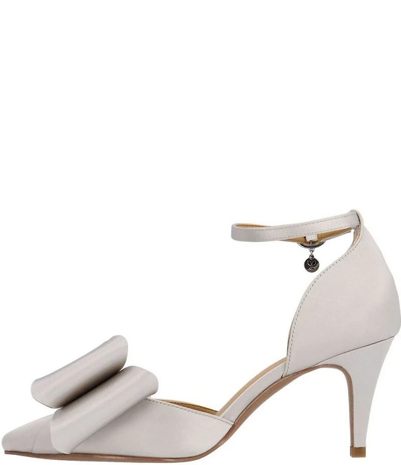 J. Renee Pammie Satin Ankle Strap Bow Pumps
