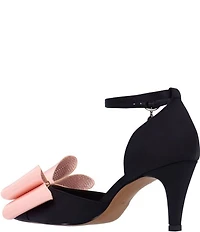 J. Renee Pammie Satin Ankle Strap Bow Pumps