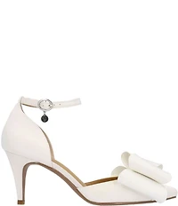 J. Renee Pammie Satin Ankle Strap Bow Pumps