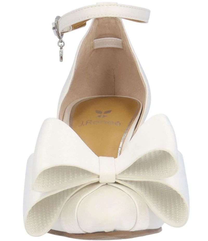 J. Renee Pammie Satin Ankle Strap Bow Pumps