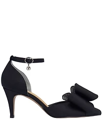 J. Renee Pammie Satin Ankle Strap Bow Pumps