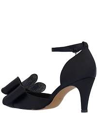 J. Renee Pammie Satin Ankle Strap Bow Pumps