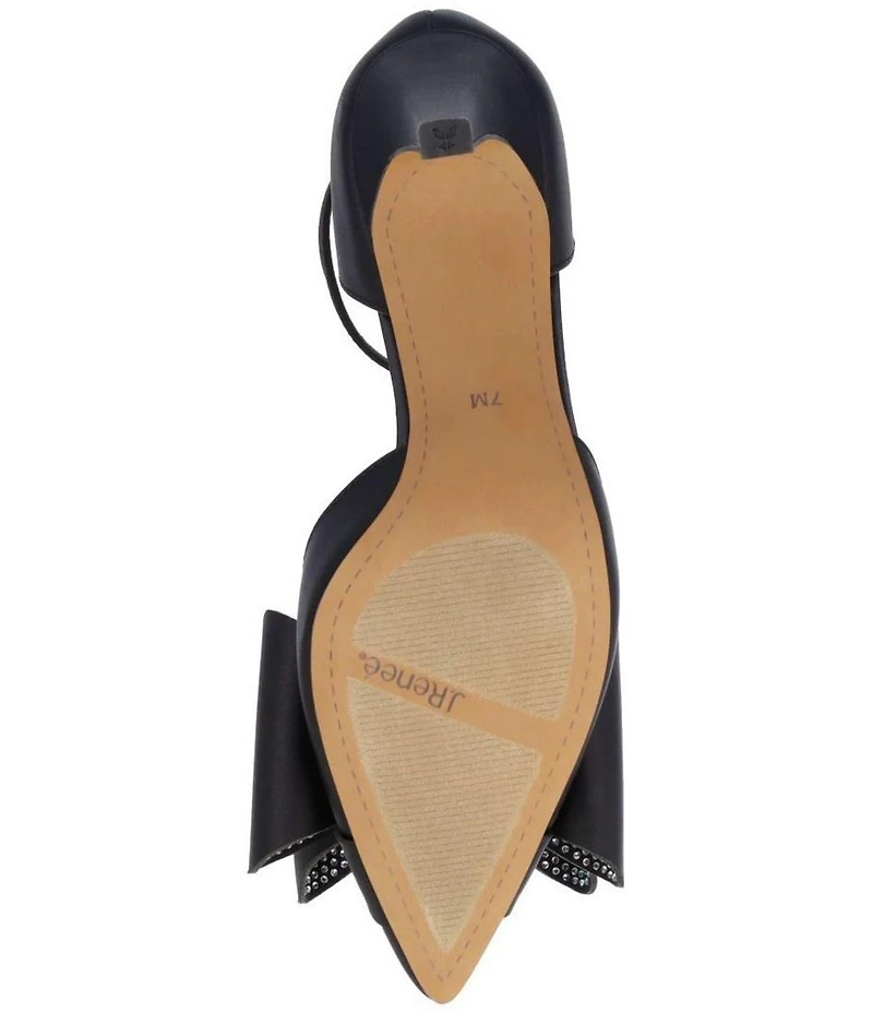 J. Renee Pammie Satin Ankle Strap Bow Pumps