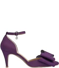 J. Renee Pammie Satin Ankle Strap Bow Pumps