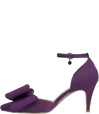 J. Renee Pammie Satin Ankle Strap Bow Pumps