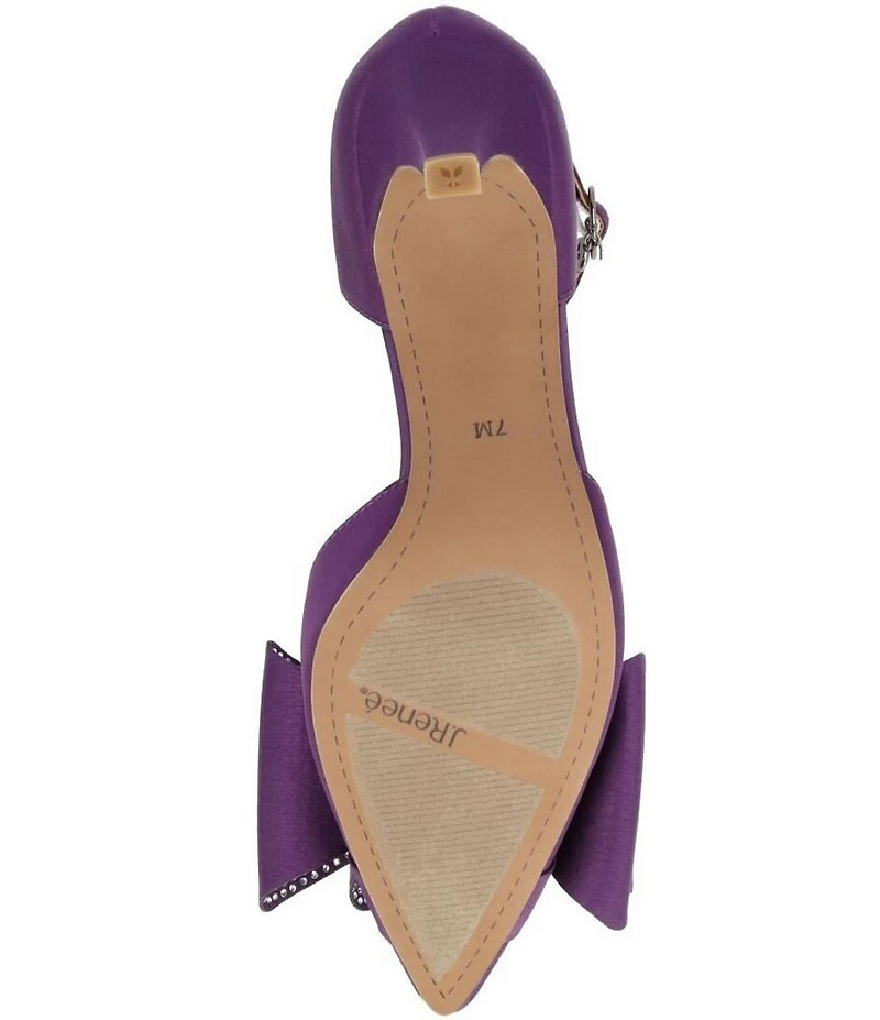 J. Renee Pammie Satin Ankle Strap Bow Pumps