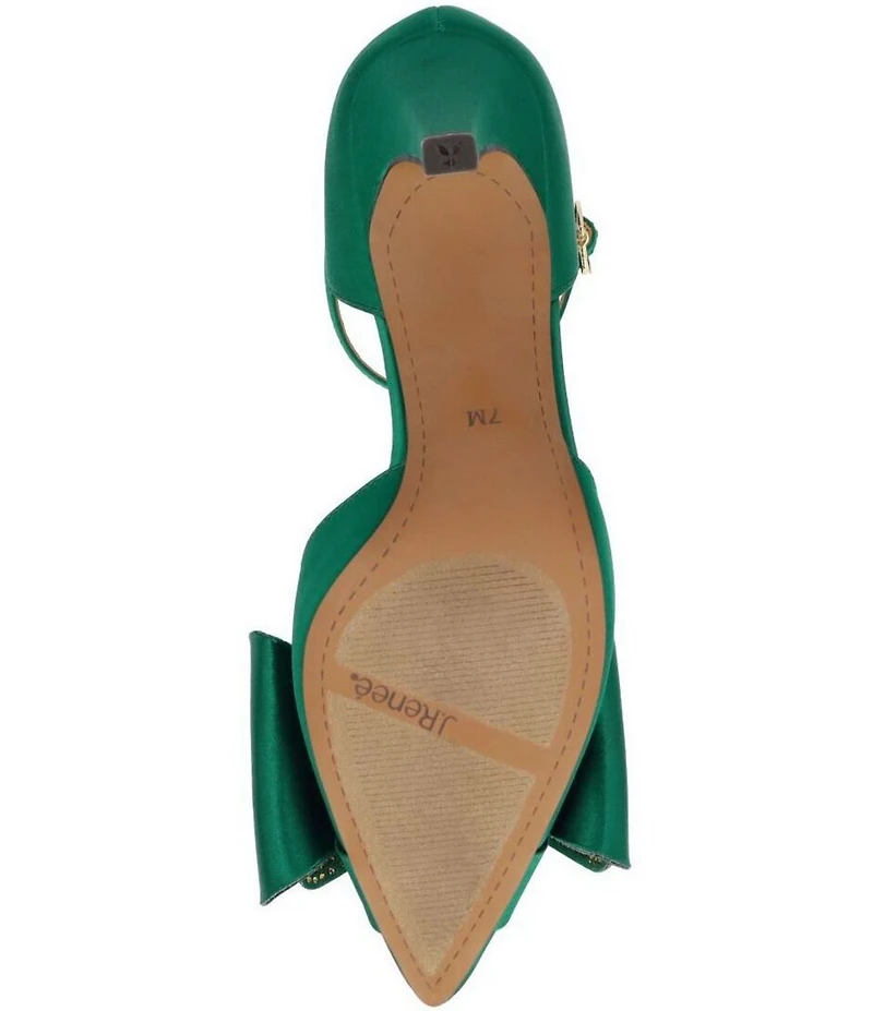 J. Renee Pammie Satin Ankle Strap Bow Pumps
