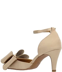 J. Renee Pammie Satin Ankle Strap Bow Pumps